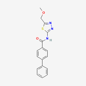 molecular formula C17H15N3O2S B5635620 N-[5-(methoxymethyl)-1,3,4-thiadiazol-2-yl]-4-biphenylcarboxamide 