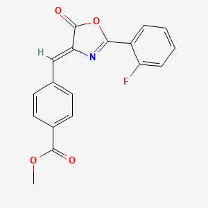 molecular formula C18H12FNO4 B5635690 methyl 4-{[2-(2-fluorophenyl)-5-oxo-1,3-oxazol-4(5H)-ylidene]methyl}benzoate 