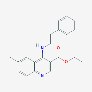 molecular formula C21H22N2O2 B5635697 ethyl 6-methyl-4-[(2-phenylethyl)amino]-3-quinolinecarboxylate 