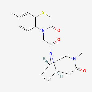 molecular formula C19H23N3O3S B5635743 7-methyl-4-{2-[(1S*,6R*)-3-methyl-4-oxo-3,9-diazabicyclo[4.2.1]non-9-yl]-2-oxoethyl}-2H-1,4-benzothiazin-3(4H)-one 
