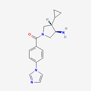 molecular formula C17H20N4O B5635760 (3R*,4S*)-4-cyclopropyl-1-[4-(1H-imidazol-1-yl)benzoyl]pyrrolidin-3-amine 