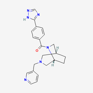 molecular formula C22H24N6O B5635761 (1S*,5R*)-3-(pyridin-3-ylmethyl)-6-[4-(1H-1,2,4-triazol-3-yl)benzoyl]-3,6-diazabicyclo[3.2.2]nonane 