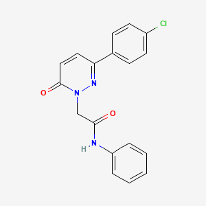 molecular formula C18H14ClN3O2 B5635770 2-[3-(4-chlorophenyl)-6-oxo-1(6H)-pyridazinyl]-N-phenylacetamide 