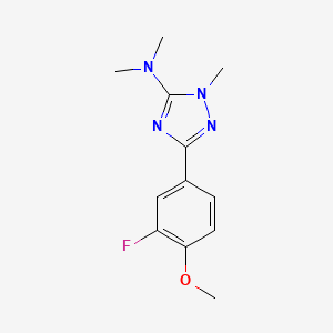 molecular formula C12H15FN4O B5635776 3-(3-fluoro-4-methoxyphenyl)-N,N,1-trimethyl-1H-1,2,4-triazol-5-amine 