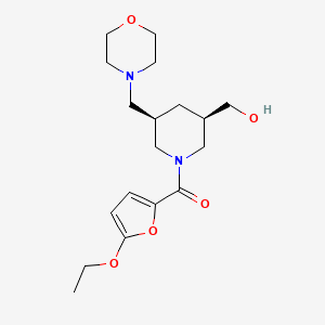 molecular formula C18H28N2O5 B5635777 [(3R*,5R*)-1-(5-ethoxy-2-furoyl)-5-(4-morpholinylmethyl)-3-piperidinyl]methanol 