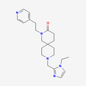molecular formula C22H31N5O B5635783 9-[(1-ethyl-1H-imidazol-2-yl)methyl]-2-(2-pyridin-4-ylethyl)-2,9-diazaspiro[5.5]undecan-3-one 