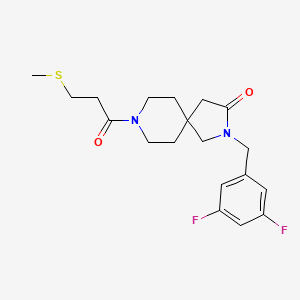 molecular formula C19H24F2N2O2S B5635825 2-(3,5-difluorobenzyl)-8-[3-(methylthio)propanoyl]-2,8-diazaspiro[4.5]decan-3-one 
