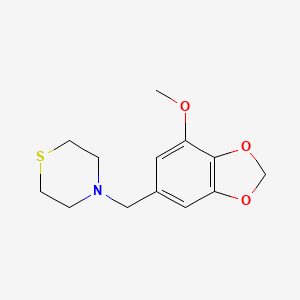molecular formula C13H17NO3S B5635832 4-[(7-methoxy-1,3-benzodioxol-5-yl)methyl]thiomorpholine 