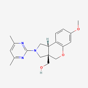molecular formula C19H23N3O3 B5635837 [(3aS*,9bS*)-2-(4,6-dimethylpyrimidin-2-yl)-7-methoxy-1,2,3,9b-tetrahydrochromeno[3,4-c]pyrrol-3a(4H)-yl]methanol 