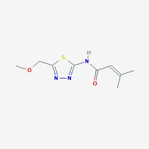 molecular formula C9H13N3O2S B5635847 N-[5-(methoxymethyl)-1,3,4-thiadiazol-2-yl]-3-methyl-2-butenamide 