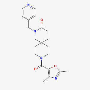 molecular formula C21H26N4O3 B5635858 9-[(2,4-dimethyl-1,3-oxazol-5-yl)carbonyl]-2-(pyridin-4-ylmethyl)-2,9-diazaspiro[5.5]undecan-3-one 