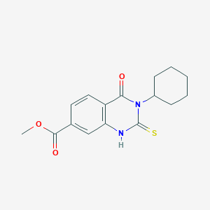 molecular formula C16H18N2O3S B5635861 methyl 3-cyclohexyl-4-oxo-2-thioxo-1,2,3,4-tetrahydro-7-quinazolinecarboxylate 
