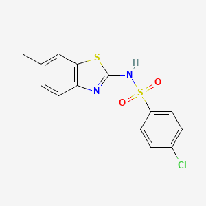 molecular formula C14H11ClN2O2S2 B5635867 4-氯-N-(6-甲基-1,3-苯并噻唑-2-基)苯磺酰胺 