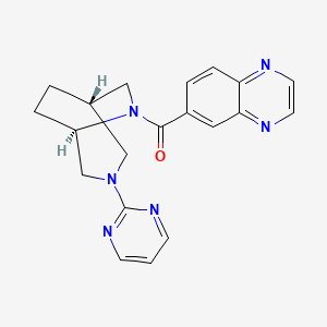 molecular formula C20H20N6O B5635873 6-{[(1S*,5R*)-3-(2-pyrimidinyl)-3,6-diazabicyclo[3.2.2]non-6-yl]carbonyl}quinoxaline 