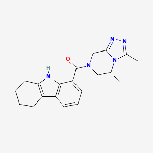 molecular formula C20H23N5O B5635882 8-[(3,5-dimethyl-5,6-dihydro[1,2,4]triazolo[4,3-a]pyrazin-7(8H)-yl)carbonyl]-2,3,4,9-tetrahydro-1H-carbazole 