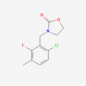 molecular formula C11H11ClFNO2 B5635898 3-(6-chloro-2-fluoro-3-methylbenzyl)-1,3-oxazolidin-2-one 