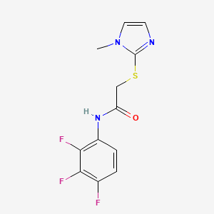 molecular formula C12H10F3N3OS B5635908 2-[(1-methyl-1H-imidazol-2-yl)thio]-N-(2,3,4-trifluorophenyl)acetamide 
