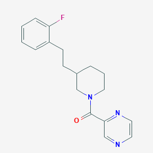 molecular formula C18H20FN3O B5635917 2-({3-[2-(2-fluorophenyl)ethyl]-1-piperidinyl}carbonyl)pyrazine 