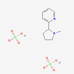 molecular formula C10H16Cl2N2O8 B563594 Pyridine, 2-(1-methyl-2-pyrrolidinyl)-, perchlorate (1:2) CAS No. 147663-86-3