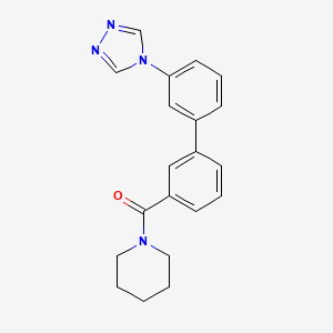 molecular formula C20H20N4O B5635950 1-{[3'-(4H-1,2,4-triazol-4-yl)biphenyl-3-yl]carbonyl}piperidine 