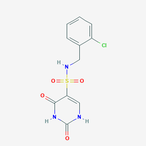 molecular formula C11H10ClN3O4S B5635971 N-(2-chlorobenzyl)-2-hydroxy-6-oxo-1,6-dihydro-5-pyrimidinesulfonamide 