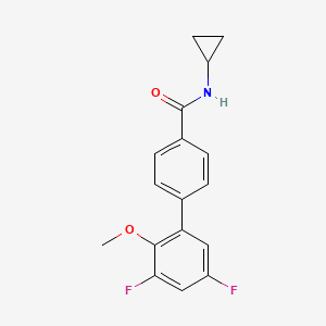molecular formula C17H15F2NO2 B5636020 N-cyclopropyl-3',5'-difluoro-2'-methoxybiphenyl-4-carboxamide 
