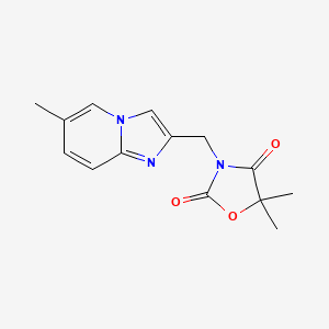 molecular formula C14H15N3O3 B5636036 5,5-dimethyl-3-[(6-methylimidazo[1,2-a]pyridin-2-yl)methyl]-1,3-oxazolidine-2,4-dione 