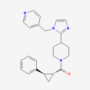 molecular formula C24H26N4O B5636053 4-{[2-(1-{[(1R*,2R*)-2-phenylcyclopropyl]carbonyl}piperidin-4-yl)-1H-imidazol-1-yl]methyl}pyridine 