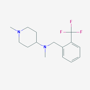 molecular formula C15H21F3N2 B5636081 N,1-dimethyl-N-[2-(trifluoromethyl)benzyl]-4-piperidinamine 