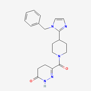 molecular formula C20H23N5O2 B5636088 6-{[4-(1-benzyl-1H-imidazol-2-yl)piperidin-1-yl]carbonyl}-4,5-dihydropyridazin-3(2H)-one 