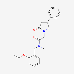 molecular formula C22H26N2O3 B5636096 N-(2-ethoxybenzyl)-N-methyl-2-(2-oxo-4-phenylpyrrolidin-1-yl)acetamide 