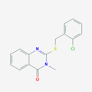 molecular formula C16H13ClN2OS B5636119 2-[(2-chlorobenzyl)thio]-3-methyl-4(3H)-quinazolinone 