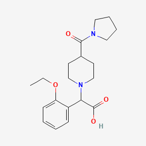 molecular formula C20H28N2O4 B5636123 (2-ethoxyphenyl)[4-(pyrrolidin-1-ylcarbonyl)piperidin-1-yl]acetic acid 