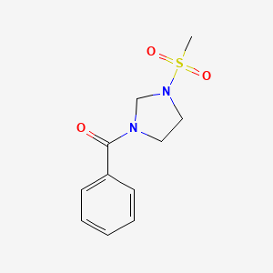 molecular formula C11H14N2O3S B5636127 1-benzoyl-3-(methylsulfonyl)imidazolidine 