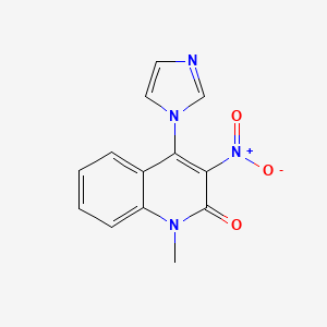 molecular formula C13H10N4O3 B5636132 4-(1H-imidazol-1-yl)-1-methyl-3-nitro-2(1H)-quinolinone 