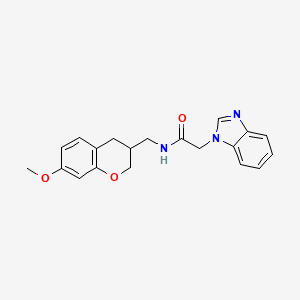 molecular formula C20H21N3O3 B5636155 2-(1H-benzimidazol-1-yl)-N-[(7-methoxy-3,4-dihydro-2H-chromen-3-yl)methyl]acetamide 