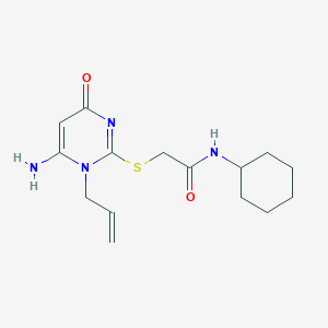 molecular formula C15H22N4O2S B5636162 2-[(1-allyl-6-amino-4-oxo-1,4-dihydro-2-pyrimidinyl)thio]-N-cyclohexylacetamide 