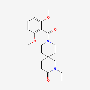 molecular formula C20H28N2O4 B5636173 9-(2,6-dimethoxybenzoyl)-2-ethyl-2,9-diazaspiro[5.5]undecan-3-one 