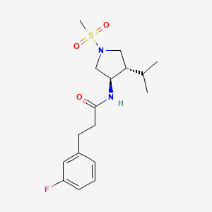 molecular formula C17H25FN2O3S B5636187 3-(3-fluorophenyl)-N-[(3R*,4S*)-4-isopropyl-1-(methylsulfonyl)-3-pyrrolidinyl]propanamide 