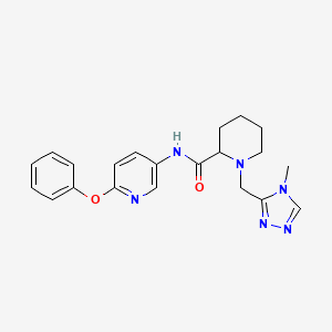 molecular formula C21H24N6O2 B5636189 1-[(4-methyl-4H-1,2,4-triazol-3-yl)methyl]-N-(6-phenoxypyridin-3-yl)piperidine-2-carboxamide 