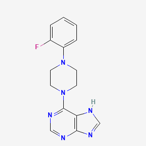 molecular formula C15H15FN6 B5636193 6-[4-(2-氟苯基)哌嗪-1-基]-9H-嘌呤 