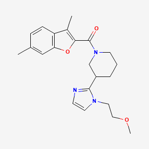 molecular formula C22H27N3O3 B5636197 1-[(3,6-dimethyl-1-benzofuran-2-yl)carbonyl]-3-[1-(2-methoxyethyl)-1H-imidazol-2-yl]piperidine 