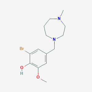 molecular formula C14H21BrN2O2 B5636213 2-bromo-6-methoxy-4-[(4-methyl-1,4-diazepan-1-yl)methyl]phenol 