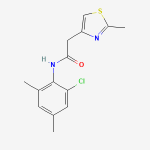 molecular formula C14H15ClN2OS B5636231 N-(2-chloro-4,6-dimethylphenyl)-2-(2-methyl-1,3-thiazol-4-yl)acetamide 