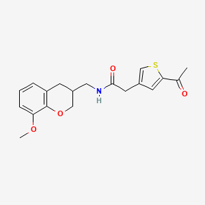 molecular formula C19H21NO4S B5636238 2-(5-acetyl-3-thienyl)-N-[(8-methoxy-3,4-dihydro-2H-chromen-3-yl)methyl]acetamide 