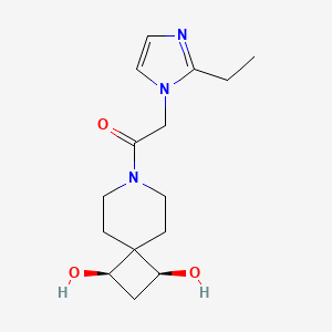 molecular formula C15H23N3O3 B5636242 (1R*,3S*)-7-[(2-ethyl-1H-imidazol-1-yl)acetyl]-7-azaspiro[3.5]nonane-1,3-diol 