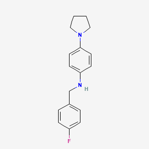 molecular formula C17H19FN2 B5636252 (4-fluorobenzyl)[4-(1-pyrrolidinyl)phenyl]amine 