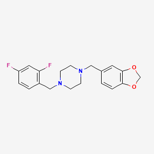 molecular formula C19H20F2N2O2 B5636259 1-(1,3-benzodioxol-5-ylmethyl)-4-(2,4-difluorobenzyl)piperazine 
