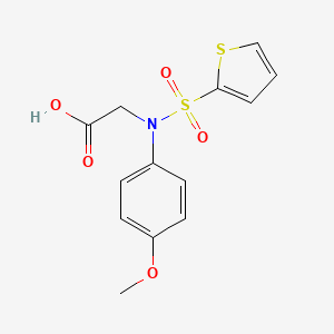 molecular formula C13H13NO5S2 B5636266 N-(4-methoxyphenyl)-N-(2-thienylsulfonyl)glycine 