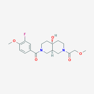 molecular formula C19H25FN2O5 B5636291 (4aR*,8aR*)-2-(3-fluoro-4-methoxybenzoyl)-7-(methoxyacetyl)octahydro-2,7-naphthyridin-4a(2H)-ol 
